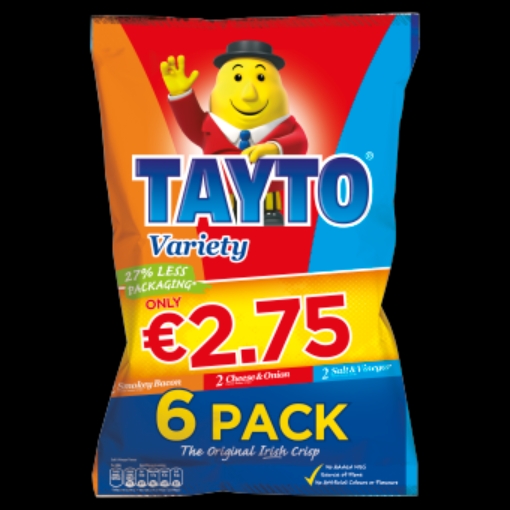 Picture of TAYTO ASSORTED 6PK x 16 FLASHED €2.75