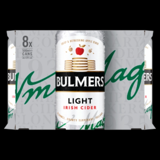 Picture of BULMERS LIGHT CAN 500ML 8PK x 3 DRS