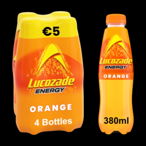 Picture of LUCOZADE ORANGE 380ML 4PK X 6 €5.00 DRS