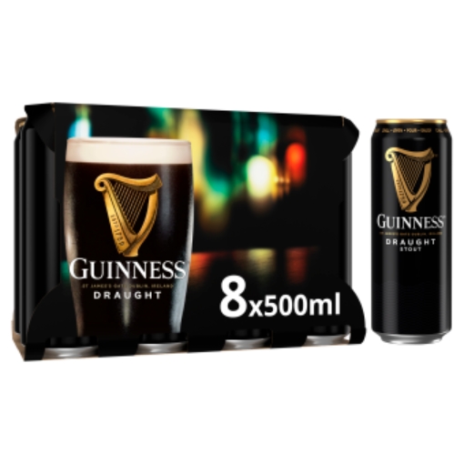 Picture of GUINNESS DRAUGHT CAN 500ML 8PK x 3 DRS