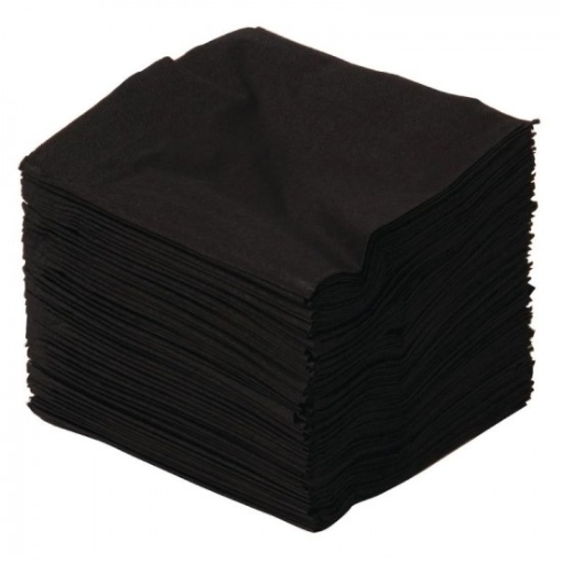 Picture of BLACK COCKTAIL NAPKINS 24X24 4 FOLD (20X100)