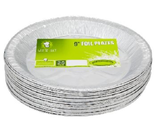Picture of WHITE HAT FOIL PLATES 9" (25PK X 40)