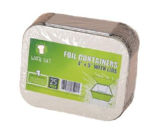 Picture of WHITE HAT 4x5 SMALL FOIL CONTAINER & LID 25PK x 40