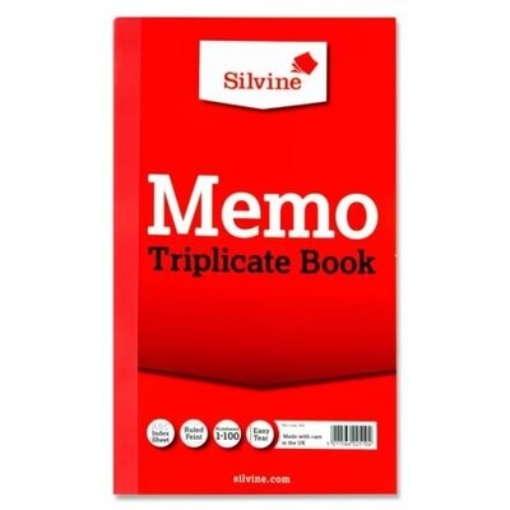 Picture of SILVINE MEMO TRIPLICATE BOOK 8" x 5"