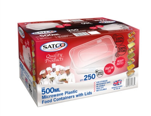 Picture of SATCO 500ML CONTAINERS & LIDS 250PC