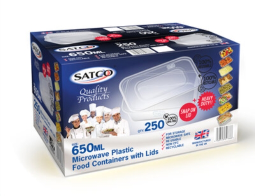Picture of SATCO 650ML CONTAINERS & LIDS 250PC