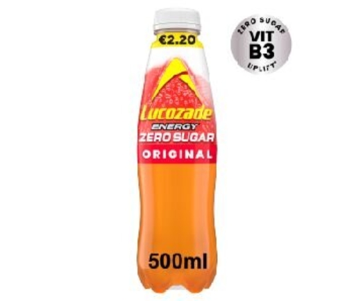 Picture of LUCOZADE ZERO ORIG 500ML €2.20 DRS
